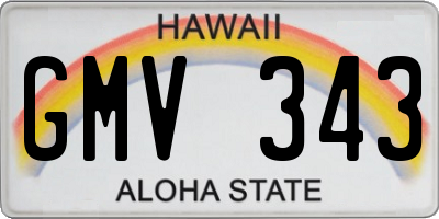 HI license plate GMV343