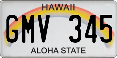 HI license plate GMV345