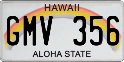 HI license plate GMV356