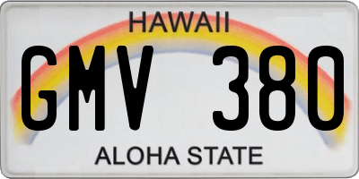 HI license plate GMV380