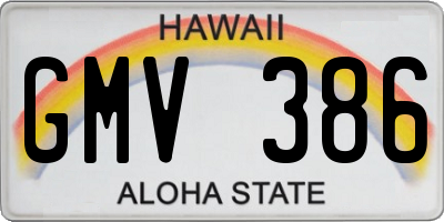 HI license plate GMV386