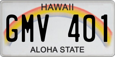 HI license plate GMV401