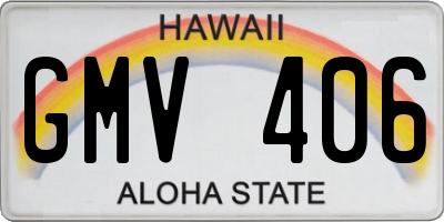 HI license plate GMV406