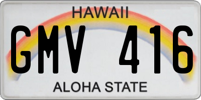 HI license plate GMV416