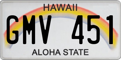 HI license plate GMV451