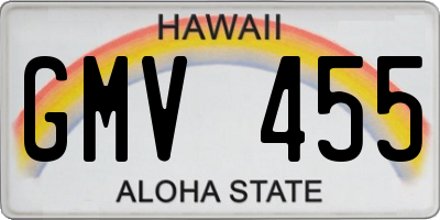 HI license plate GMV455