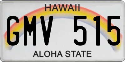 HI license plate GMV515