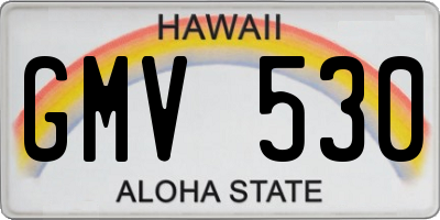 HI license plate GMV530