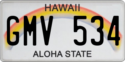 HI license plate GMV534