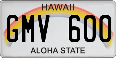 HI license plate GMV600