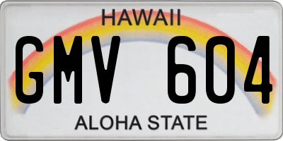 HI license plate GMV604