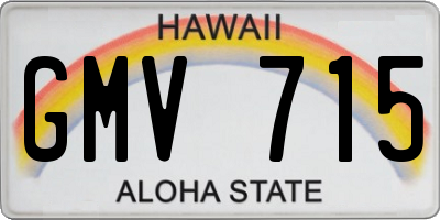 HI license plate GMV715
