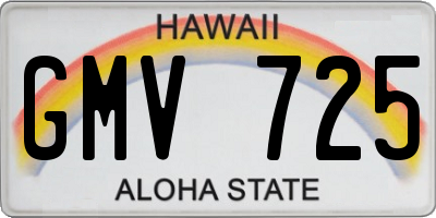 HI license plate GMV725