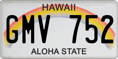 HI license plate GMV752