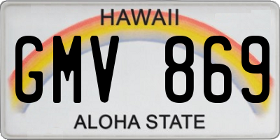 HI license plate GMV869