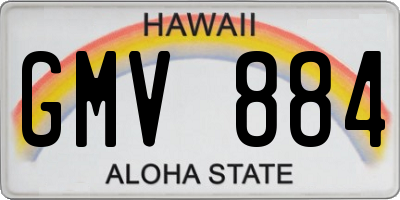 HI license plate GMV884