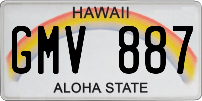 HI license plate GMV887