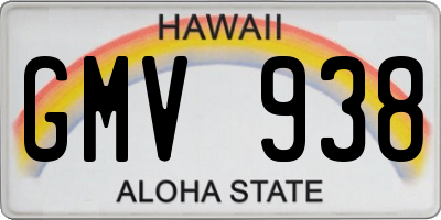 HI license plate GMV938