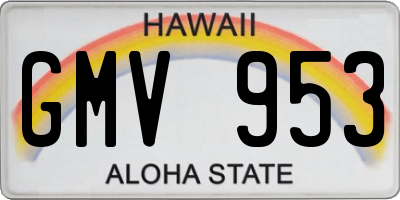HI license plate GMV953