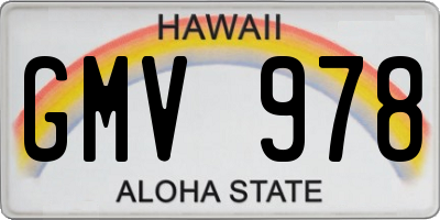 HI license plate GMV978