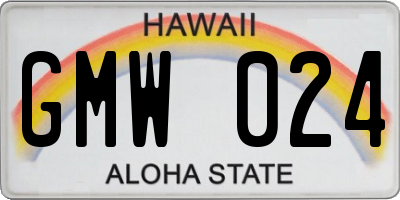 HI license plate GMW024