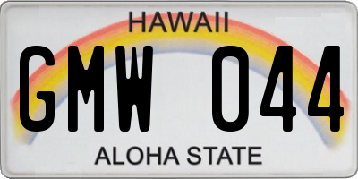 HI license plate GMW044