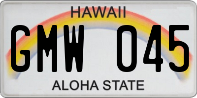 HI license plate GMW045