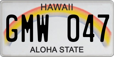 HI license plate GMW047