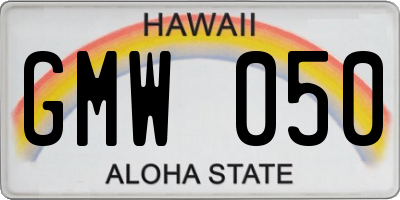 HI license plate GMW050