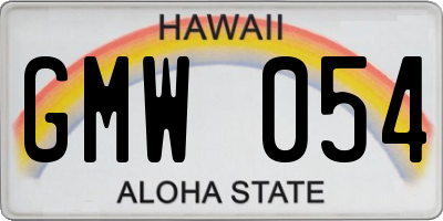 HI license plate GMW054