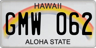 HI license plate GMW062