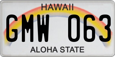 HI license plate GMW063