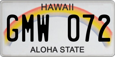 HI license plate GMW072
