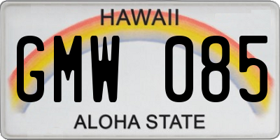 HI license plate GMW085