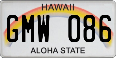 HI license plate GMW086