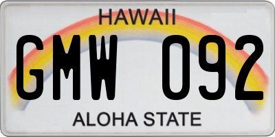HI license plate GMW092