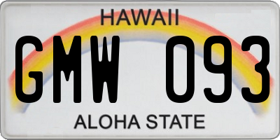 HI license plate GMW093