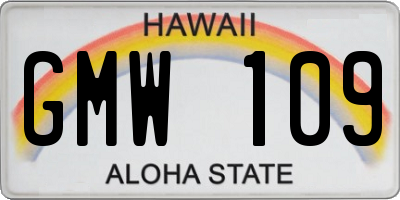 HI license plate GMW109