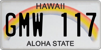 HI license plate GMW117