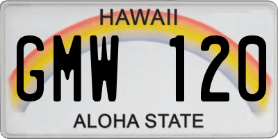 HI license plate GMW120