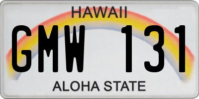 HI license plate GMW131