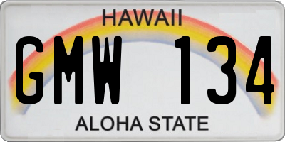 HI license plate GMW134