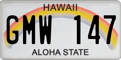 HI license plate GMW147