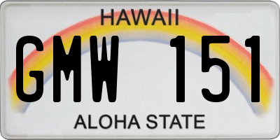 HI license plate GMW151