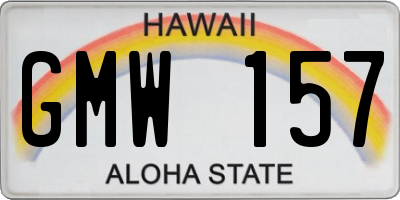 HI license plate GMW157