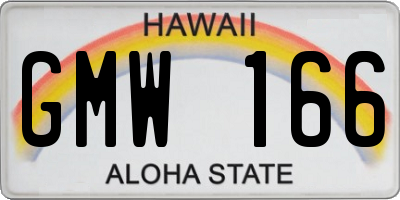 HI license plate GMW166