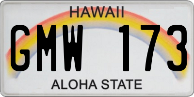 HI license plate GMW173