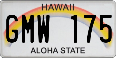 HI license plate GMW175
