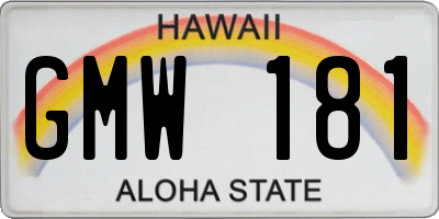 HI license plate GMW181