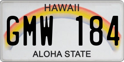 HI license plate GMW184
